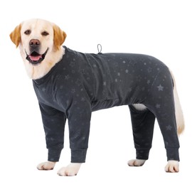 Dog Coats Autumn Winter Jumpsuit for Large Medium Dogs, Warmer Recovery Suit Polar Fleece Dog Bodysuit Lightweight Pajamas Pullover Stretchy Onesie Four-Legged Cold Weather Clothes(2XL, Grey)