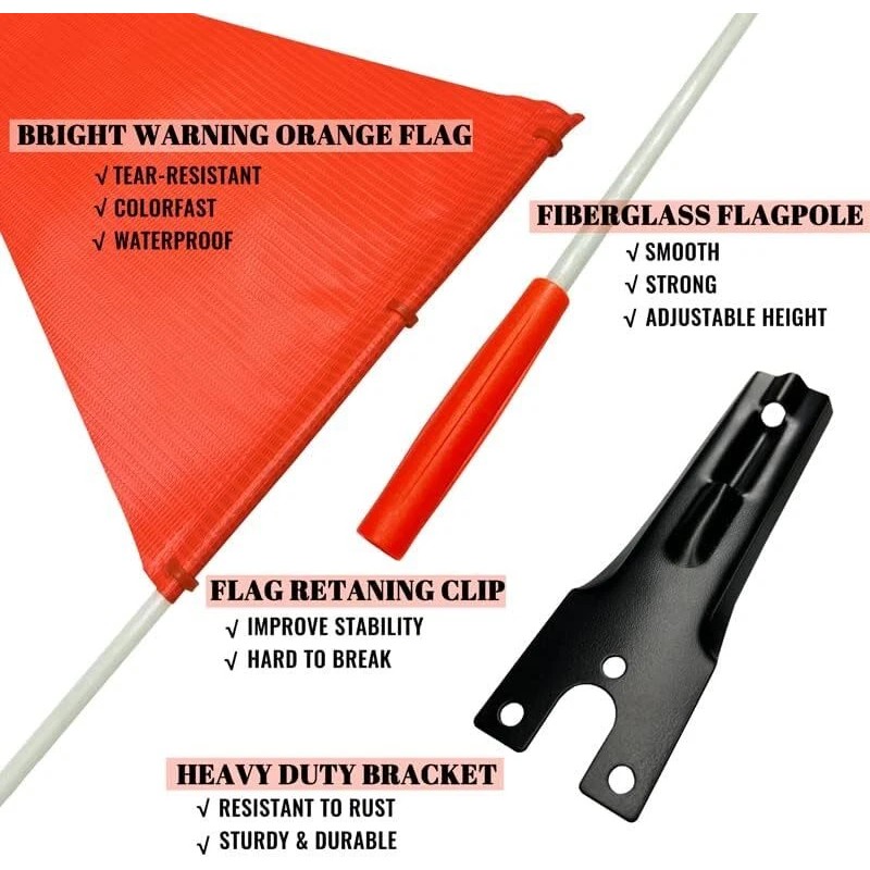 Uelfbaby Orange Heavy Duty Flag Pole Set With Waterproof Tear