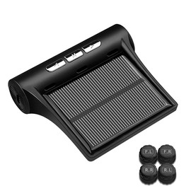 Negotrztna TPMS Tire Pressure Monitor, Air Pressure/Temperature Monitor, Solar Energy/USB Double Charging, Vibration Detection Function, Pressure and Temperature Instantly, LED Display, 4 External Sensors, Easy Installation, Gift