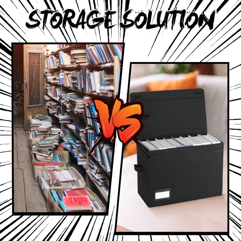 Chuangdi 6 Pcs Comic Book Storage Boxes, Collapsible Comic Short