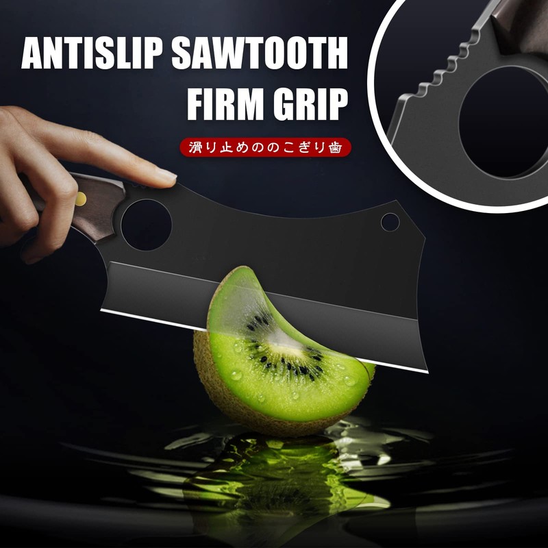 ROCOCO Butcher Meat Cleaver Knife - Hand Forged Meat Cutting