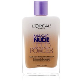 L'Oréal Paris Magic Nude Liquid Powder Bare Skin Perfecting Makeup SPF 18, True Beige, 0.91 Ounces