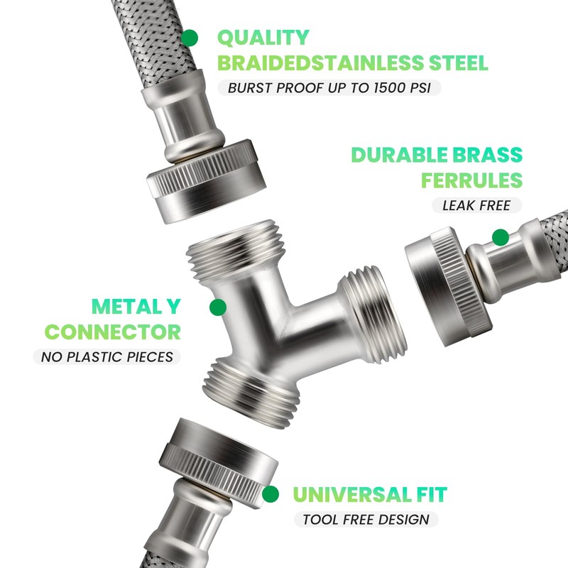Watflow 4FT Steam Dryer Hose Installation Kit with 3/4" FHT