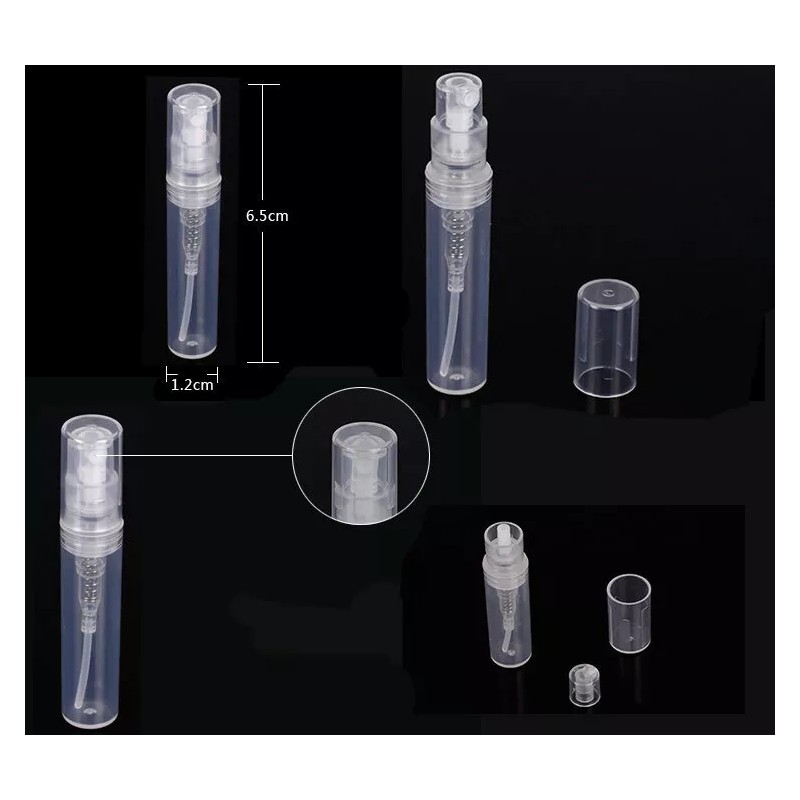 Unbranded (3pcs) Clear Plastic Spray 5ml Bottle Empty Atomizer perfume