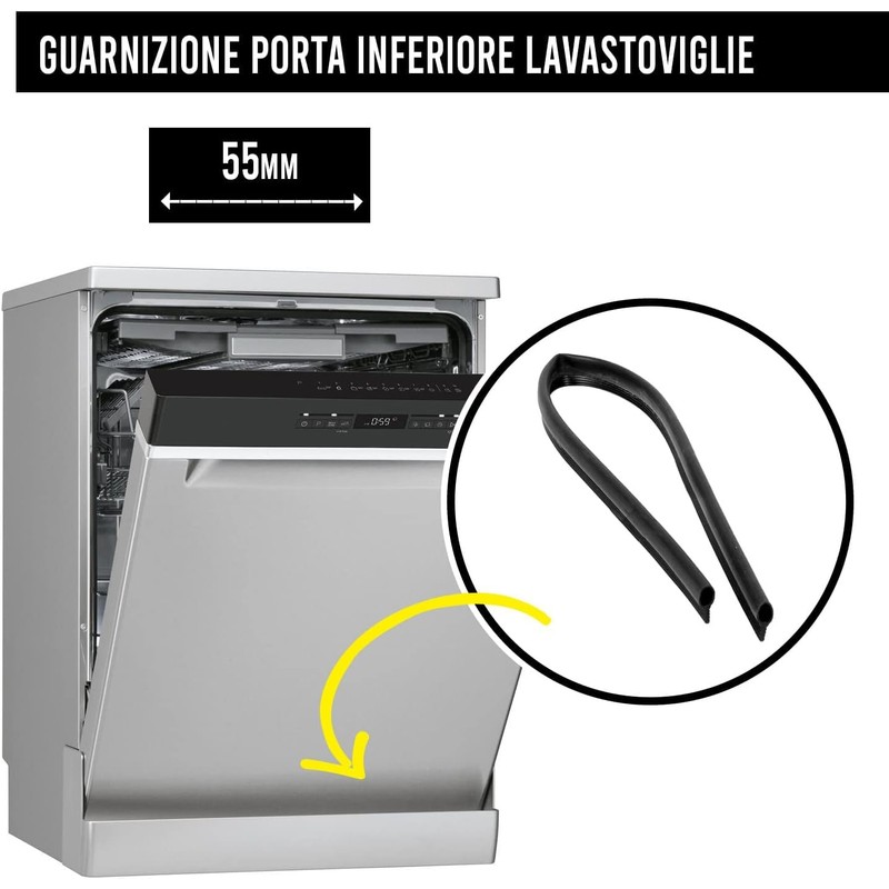 Dishwasher Lower Door Seal - Compatible with Indesit Ignis Whirlpool