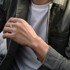 JFASHOP Spinner Ringe für Angst 925 Sterling Silber Baseball Spinner