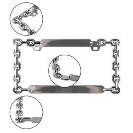 UpAuto 2PCS Car License Plate Frame American Standard License Plate Holder, Car License Plate Covers with Screws & Tools (Chain, 12.65 * 6.5 * 3.85)