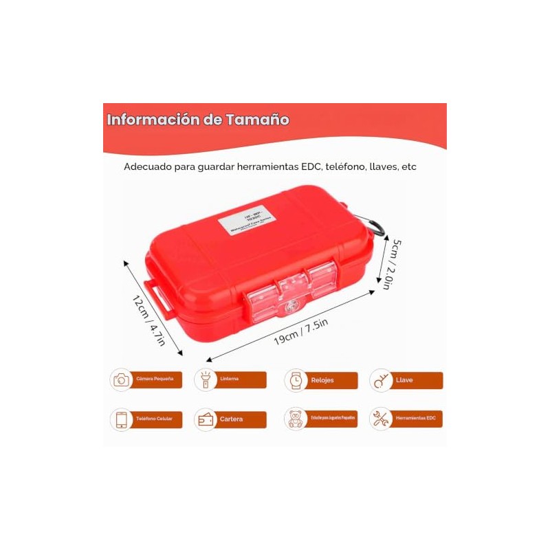 Yosoo Health Gear Estuche Protector Impermeable Antigolpes ABS, Rojo, 1