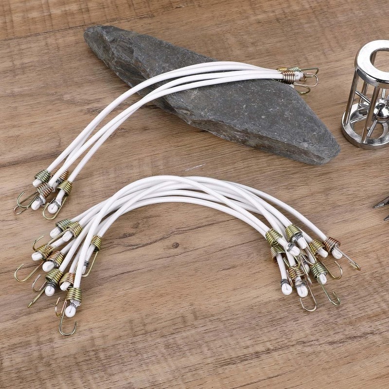 12 Inch White Bungee Cords 10 Pcs Elastic Rope Rubber