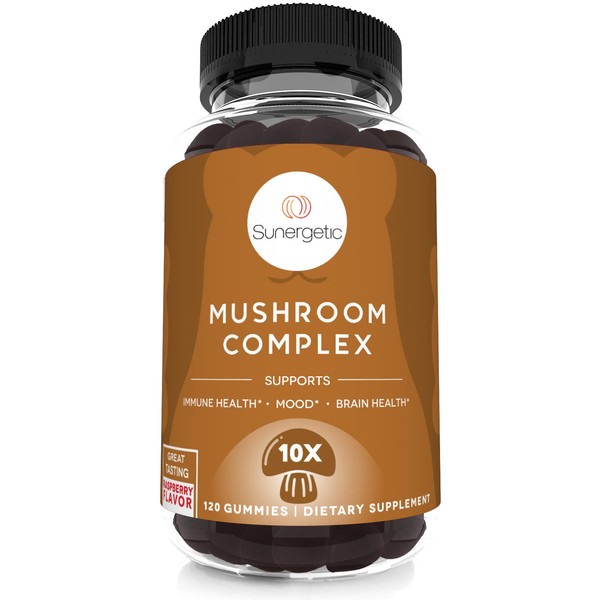 Premium Mushroom Gummies Supplement - Mushroom Complex for Immune Health, Brain, Mood & Stress Support - Mushroom Blend with Lions Mane, Chaga Extract, Reishi, Turkey Tail, Cordyceps (120 Gummies)
