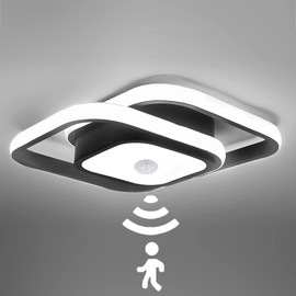 EIDEARAY Motion Sensor LED Ceiling Light Indoor, 36W Cool White Mount Motion Activated Light Fixture Modern Flush Mount Ceiling lamp for Closet Laundry Bathroom Hallway Stair Porch Basement. (Square)