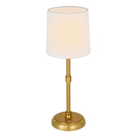 Folux Cordless Gold LED Table lamp, 5200-mAh Rechargeable Battery, 3-Level Brightness, Build-in Integrated LED 320 Lm Max, Night Lamp Ambient Light, for Bedside Restaurant Dining Table