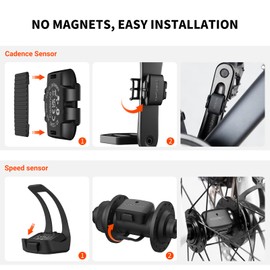 COOSPO BK9 Cycling Cadence Sensor, Bluetooth 5.0 ANT+ Wireless Cycling RPM Cadence Sensor, IP67 Waterproof & 300H Battery, Compatible with Cycling Computers/Rouvy/Peloton/Wahoo APP