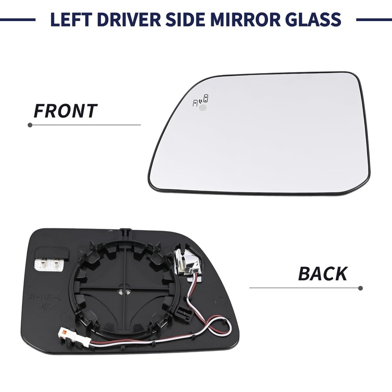 Left Driver Side Mirror Glass w/Power Heated & Blind Spot