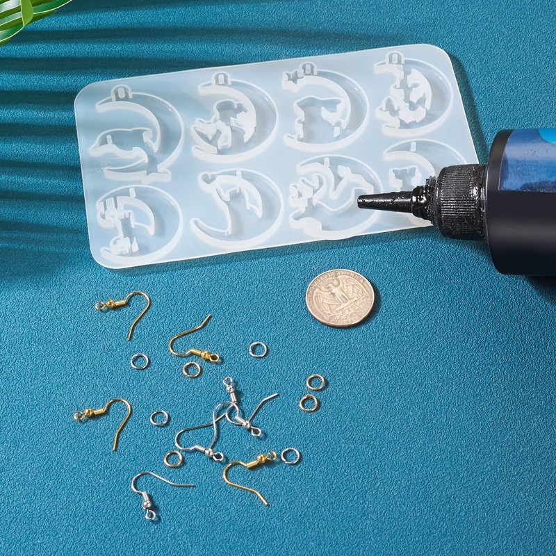 Handship 141pcs Resin Earring Mold Kit Assorted Animal Moon Pendant
