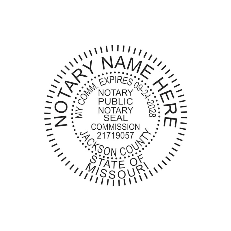 Missouri Notary Stamp | Round Self Inking Unit - Shiny