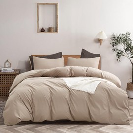 Pureant Cream Coffee Comforter Sets Full Size Solid Khaki Bedding Comforters Champagne Cozy Quilts Modern Soft Taupe Color Blankets Breathable Women Men Cream Khaki Bed Comforter Oatmeal Brown Tan Bed