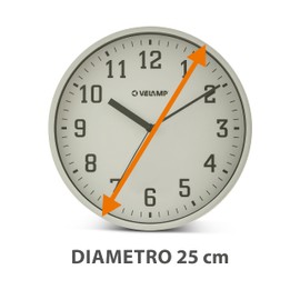 Orologio da parete al quarzo rotondo 25 cm, orologio da parete senza ticchettio, orologio da muro moderno e silenzioso 10 pollici. Numeri facili da leggere. Ideale per ufficio,cucina,scuola,palestra