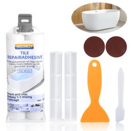 Bathtub Repair Kit, White, Tile Repair Kit, Sink Repair Kit, Ceramic White, Enamel Repair Kit, Ceramic Repair Kit, for Scratches, Holes, Cracks (100 g/White)