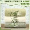 Tingjoo 3 Pcs Eucalyptus Leaves Hand Towels Farmhouse Green Fingertip
