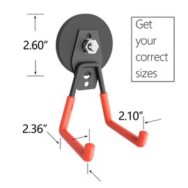 AplysiaTech Garage Magnet Hooks, Heavy Duty Magnetic Hooks Tool Hangers for Garage Workshop Magnetic Metal Wall Hook Hangers with Anti-Slip Coating for Ladders, Garden Tools, Bulky Items (4 Pack)