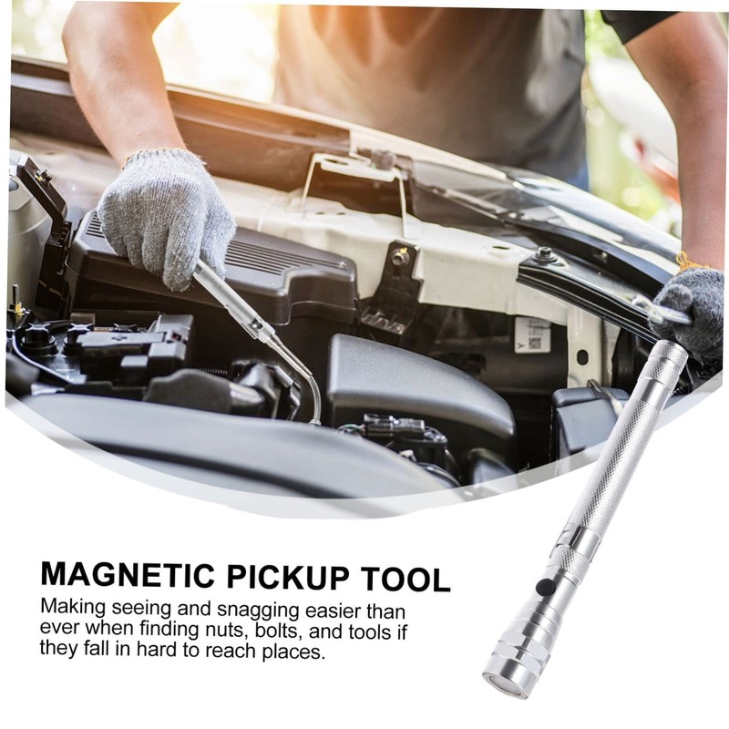 Operitacx Magnetic Pickup Tool with LED Light Telescopic Flashlight for