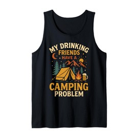 Tent Camping Alcohol Drunk Vintage My Drinking Friends Have Tank Top