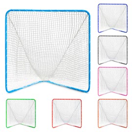 Velocity - Lacrosse Goal - Portable Steel Frame with White Net, Perfect for Youth and Adult Training - Backyard Design – Carolina Blue Frame, White Net