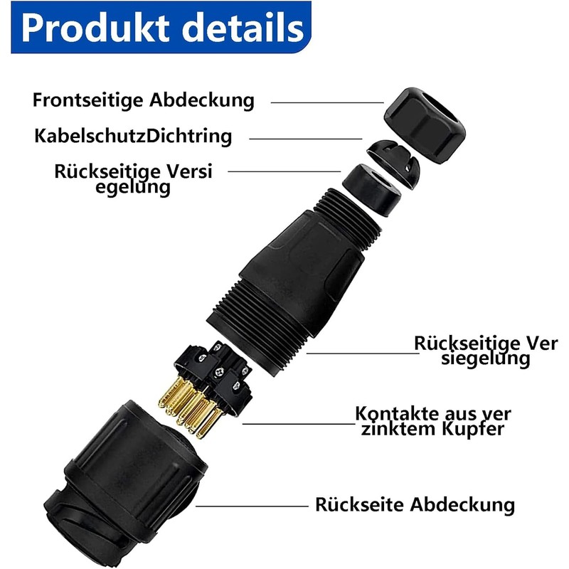 GERUI Pack of 2 European 13 Core Trailer Socket 12