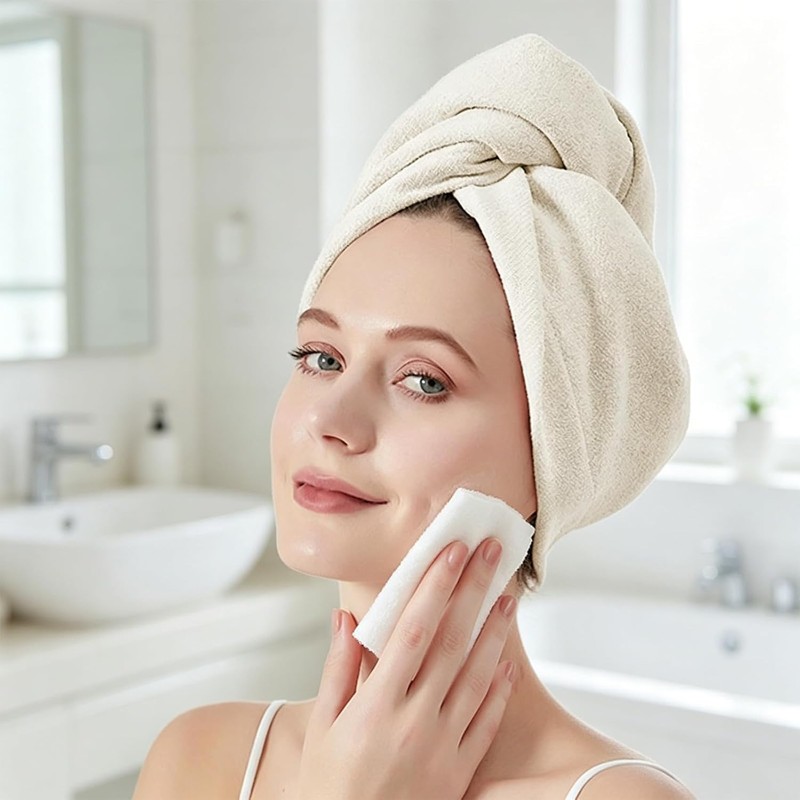Turbante de cabello de secado rápido con microfibra absorbente para