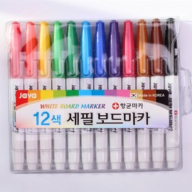 Java Pen Extra Fine 2.4mm Nip White Board Marker Pens (Pack of 12 Colors)