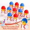 Lyreh 50pcs Miniature Baseball Ducks, PVC Funny Small Baseball Player
