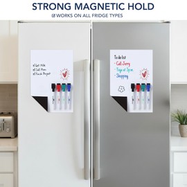 Mr. Pen- Small Magnetic Dry Erase Board Sheet for Refrigerator, 8x12 Inches, Flexible Fridge Whiteboard for Kitchen, White Board Organizer and Planner with Stain Resistant Technology, 4 Markers