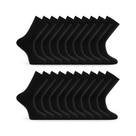 Basic Treasure 20 Pairs Men's Cotton Socks Black or Blue Breathable Men's Socks, black