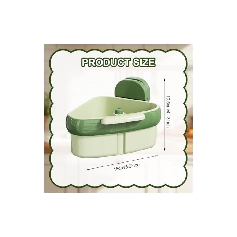 FARYODI Snap-Button Sink Strainer, Suction Cup, Corner Shelf Strainer with