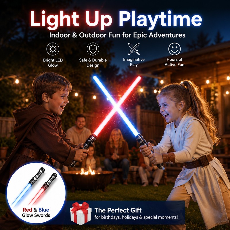 Glowing Toy Lightsaber for Kids’ Pretend Play – Telescopic LED