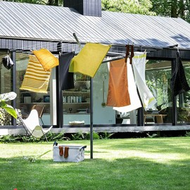 Nisorpa Rotary Outdoor Umbrella Drying Rack Umbrella Clothesline Rotary Dryers Clothes Line 4 Arms Height Adjustable Foldable Retracting 12 Lines with 165ft Clothesline