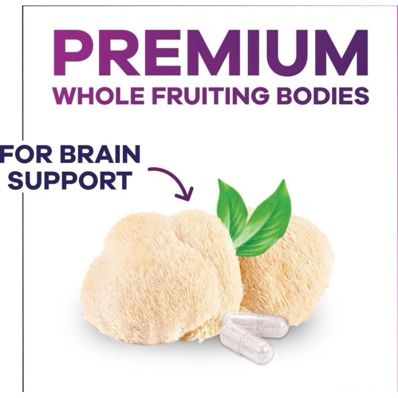 Nature's Peak Lions Mane Supplement Mushroom Capsules 10,000mg, Brain &