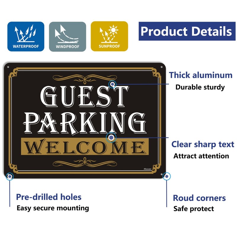 Welcome Guest Parking Signs 14"x 10" Visitor Parking Signs Metal
