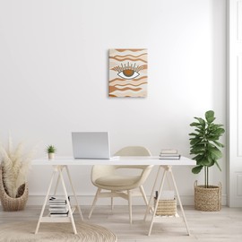 Stupell Industries Earthy Modern Spiritual Eye Wavy Striped Shapes Canvas Wall Art, Design By Martina Pavlova