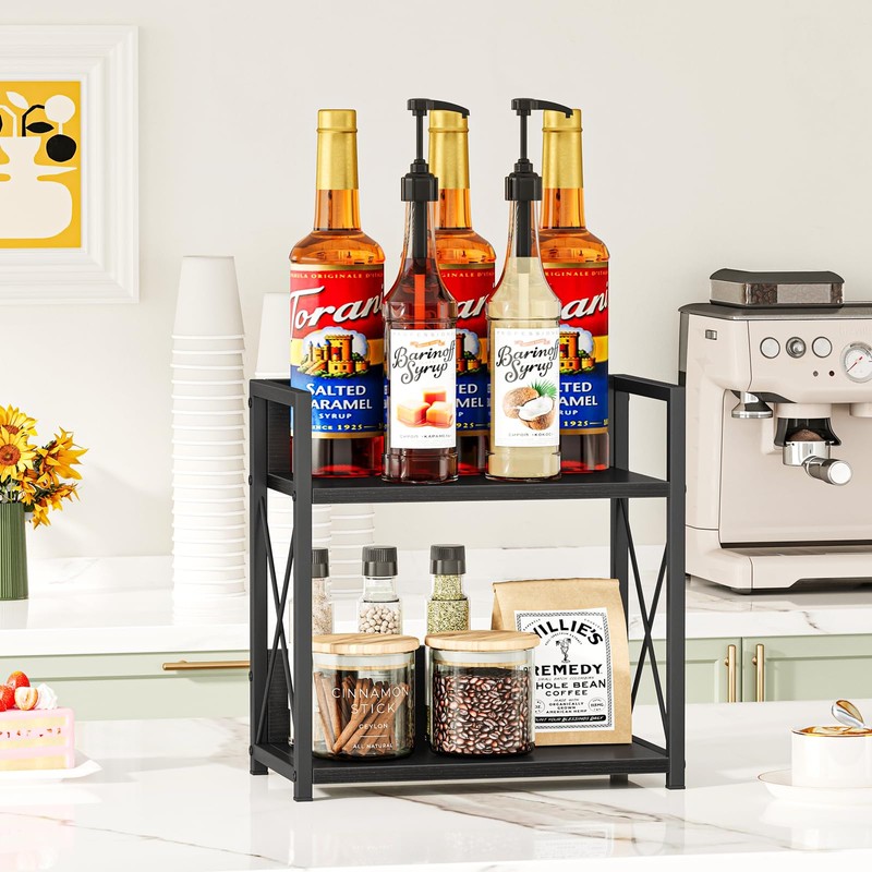 Giikin Countertop Organizer, 2 Tier Coffee Station Organizer for Desktop,