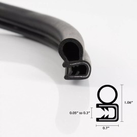 EdgeSeal Rubber Seal Trim Lok Bulb Car Truck Door Trunk Bonnet Protector 300c Length