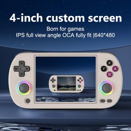 NDUP RG40XXH 4 Inch IPS Screen Handheld Game Console with 5000+ Games, 64GB Storage, WiFi & Bluetooth, RGB Lighting, 3200mAh Battery,Long Battery Life (Black)