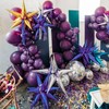 PartyWoo Purple Star Balloons - 6 One-Piece 14-Pointed Starburst, 22
