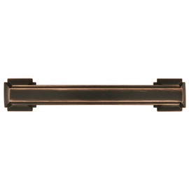 Hickory Hardware 1 Pack Solid Core Kitchen Cabinet Pulls, Luxury Cabinet Handles, Hardware for Doors & Dresser Drawers, 3 Inch Hole Center, Oil-Rubbed Bronze Highlighted, Bridges Collection