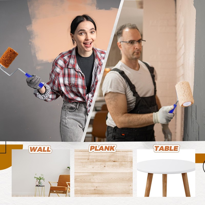 Teenyyou 3 Pcs 4 Inch Textured Paint Roller Set Small