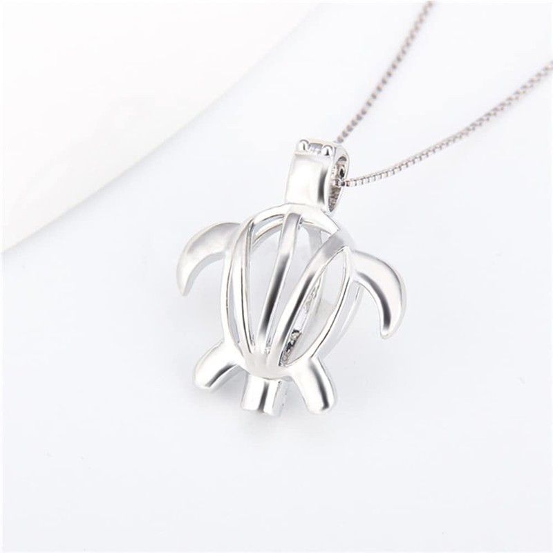 LGSY Silver Plated 5Pcs Turtle Cage Pendants Crafting Charm for