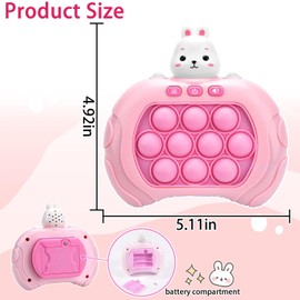 Quick Push Game, Pop It Fidget Toys, Pop It Electronic Game, Push Pop Game Controller, Bubble Sensory Fidget Toy, Decompression Game Console, Quick Push Bubble Game for Kids and Adults
