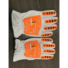 Seattle Glove M Goatskin Leather Work Gloves TPR Impact Level 5 Cut Resistant, HPPE Lined