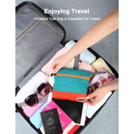 GOX Large Foldable Travel Duffel Bag Packable Tote Bag Carry on Luggage Weekender Overnight Bag Lightweight (Turquoise)